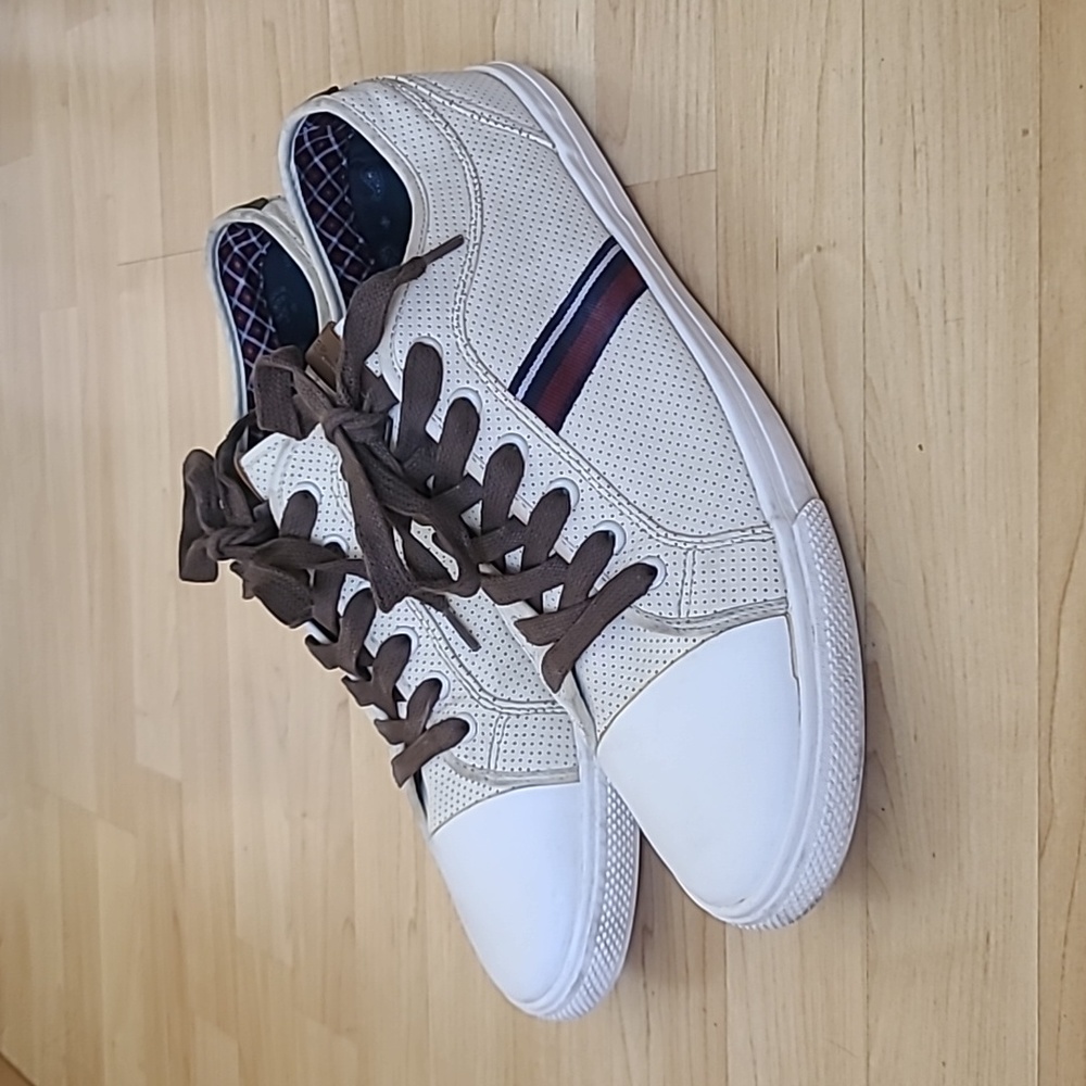 BEN SHERMAN White Olive Madison Lace-Up Fashion Sneakers Size 12